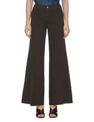 pantalone palazzo elastico vita moro - blufrida - pantalone