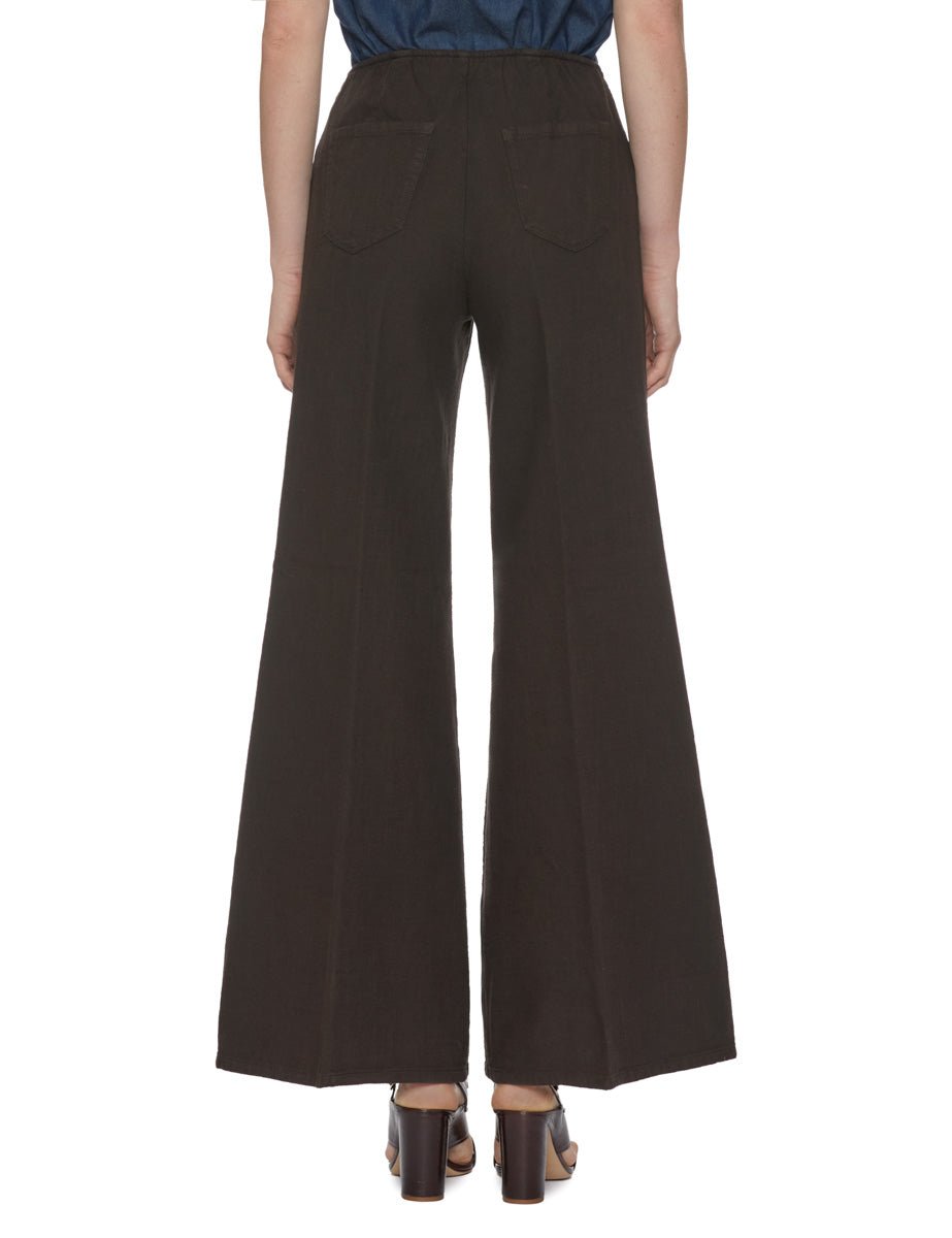 pantalone palazzo elastico vita moro - blufrida - pantalone