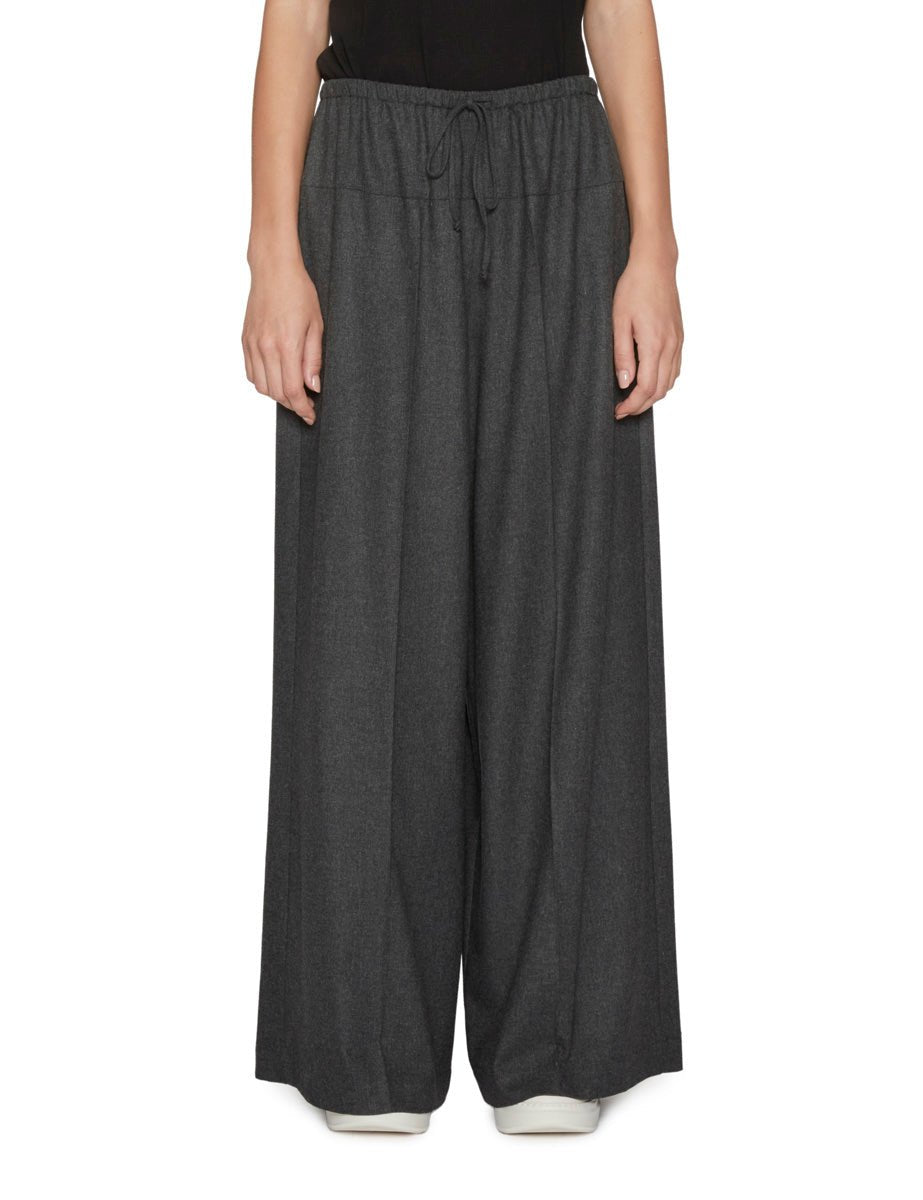 pantalone palazzo flanella antracite - alysi - pantalone