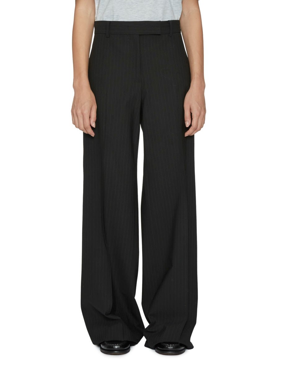 pantalone palazzo gessato nero - Frida SRL