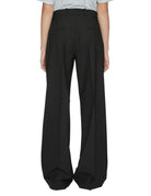 pantalone palazzo gessato nero - Frida SRL