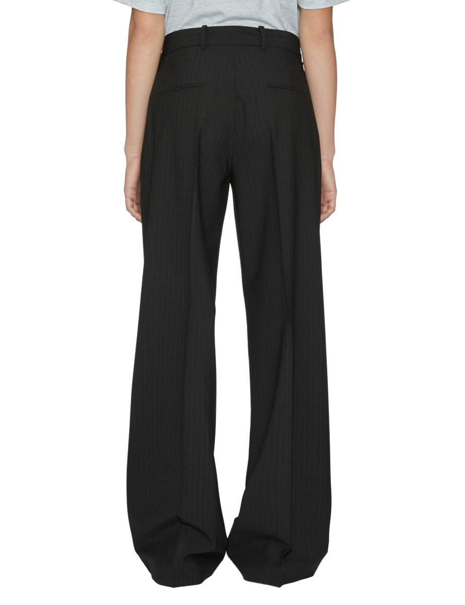 pantalone palazzo gessato nero - Frida SRL