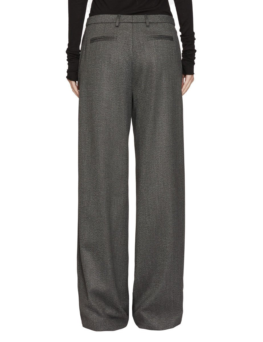 pantalone palazzo grisaglia antracite - blufrida - pantalone