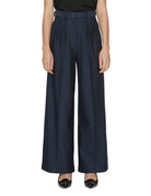 pantalone palazzo pinces gessato blu notte - Frida SRL