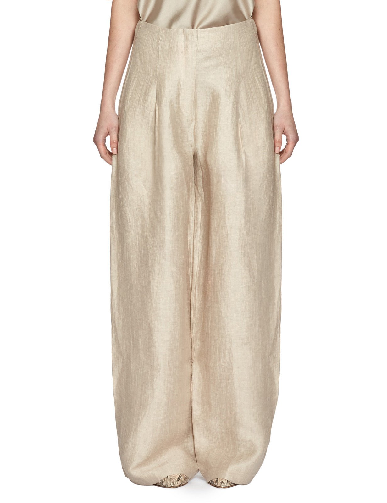 pantalone palazzo ramie cotone corda - alpha - pantalone