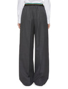 pantalone palazzo tape grigio melange - plan c - pantalone
