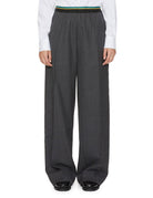 pantalone palazzo tape grigio melange - plan c - pantalone