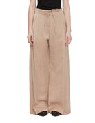 pantalone pieghe lino cupro nude - Frida SRL