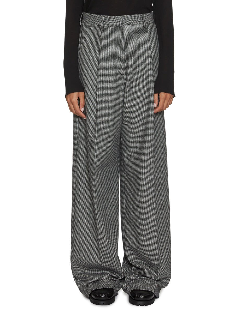 pantalone pinces nero bianco - jacqueur - pantalone