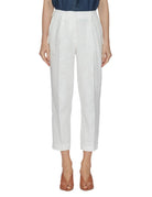 pantalone pinces ramiè bianco - blufrida - pantalone