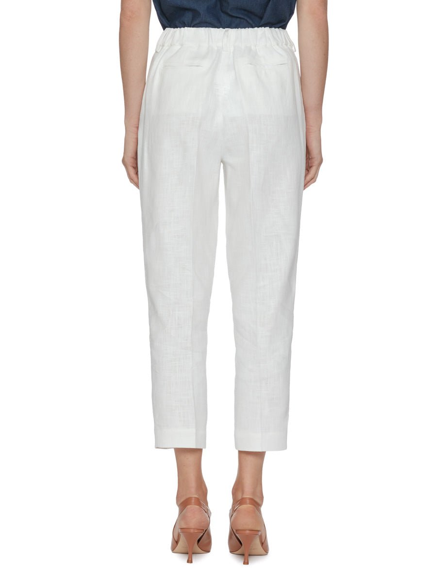 pantalone pinces ramiè bianco - blufrida - pantalone