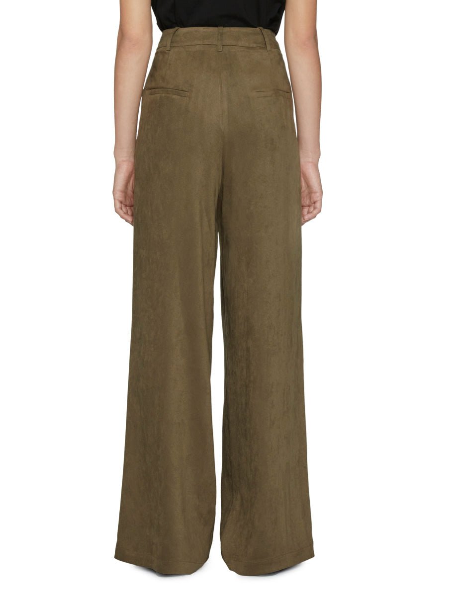 pantalone pinces suede palazzo bosco - alysi - pantalone