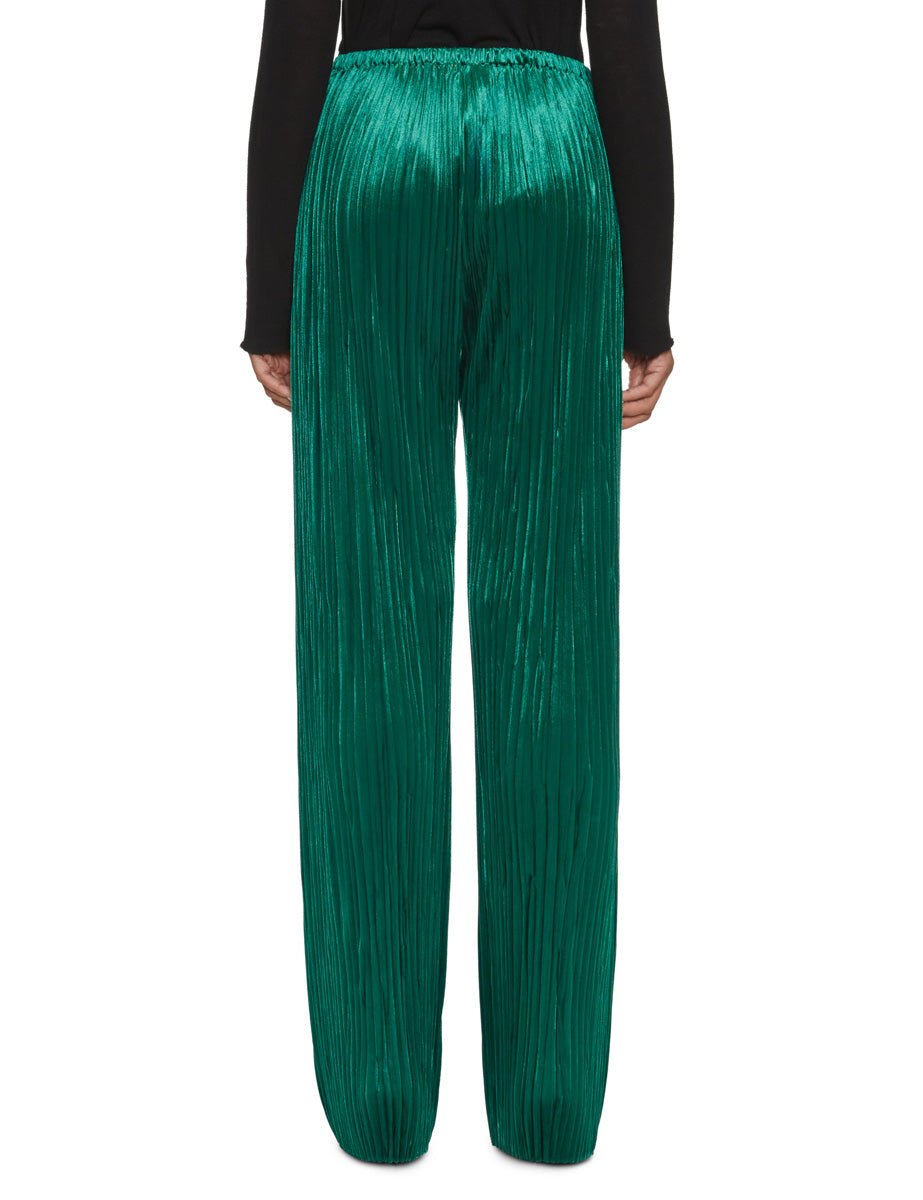 pantalone plisse jersey di velluto verde smeraldo - forte forte - pantalone