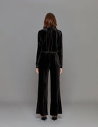 pantalone plisse velvet nero - Frida SRL
