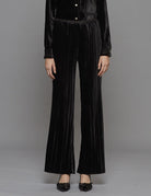 pantalone plisse velvet nero - Frida SRL