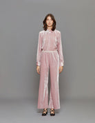 pantalone plisse velvet rose - Frida SRL