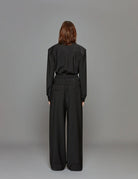 pantalone recycled wool black - tibi - pantalone