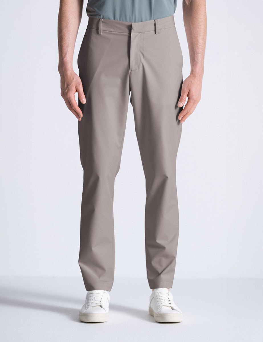 pantalone regular tessuto tecnico beige - duno - pantalone elegante