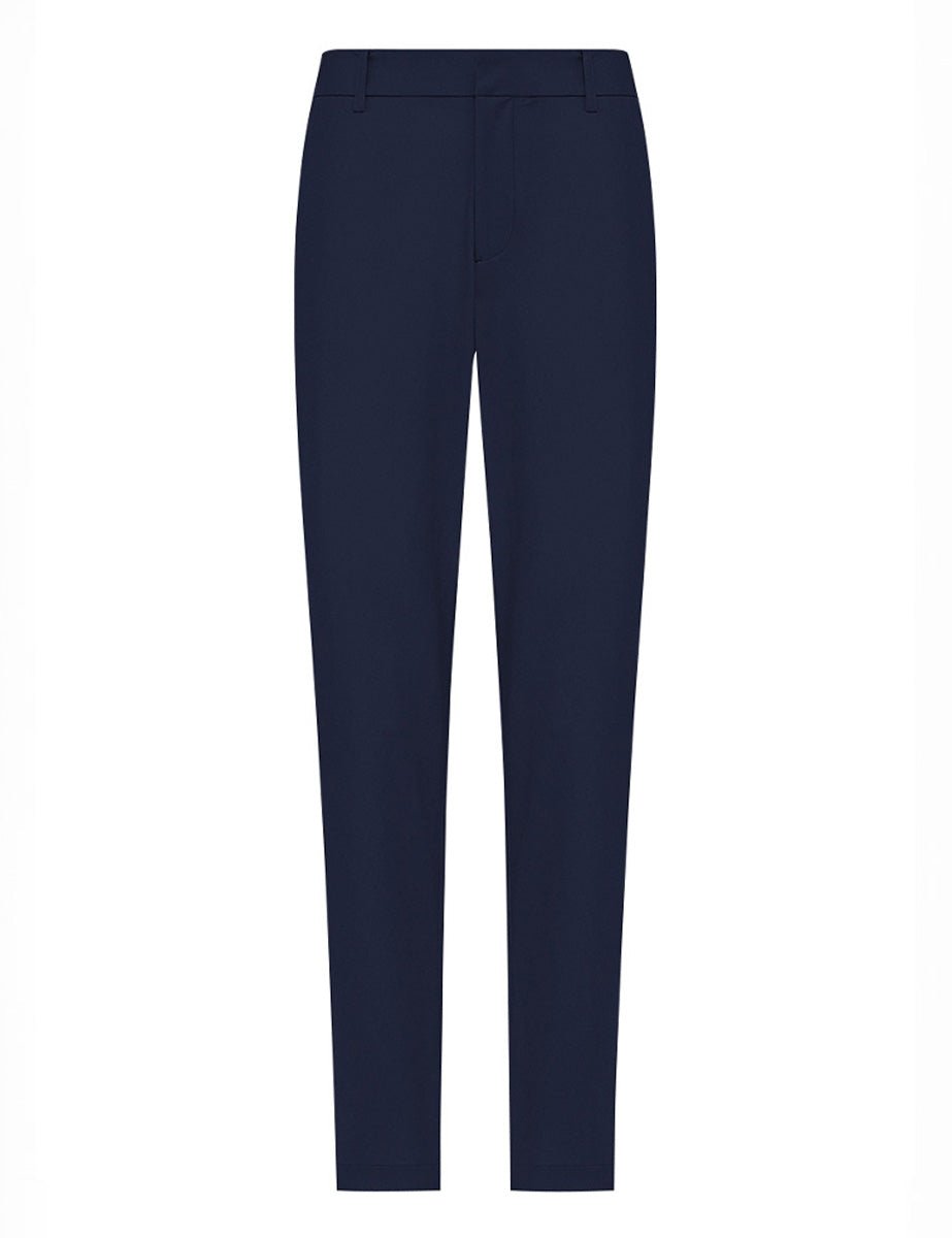 pantalone regular tessuto tecnico blu - duno - pantalone elegante