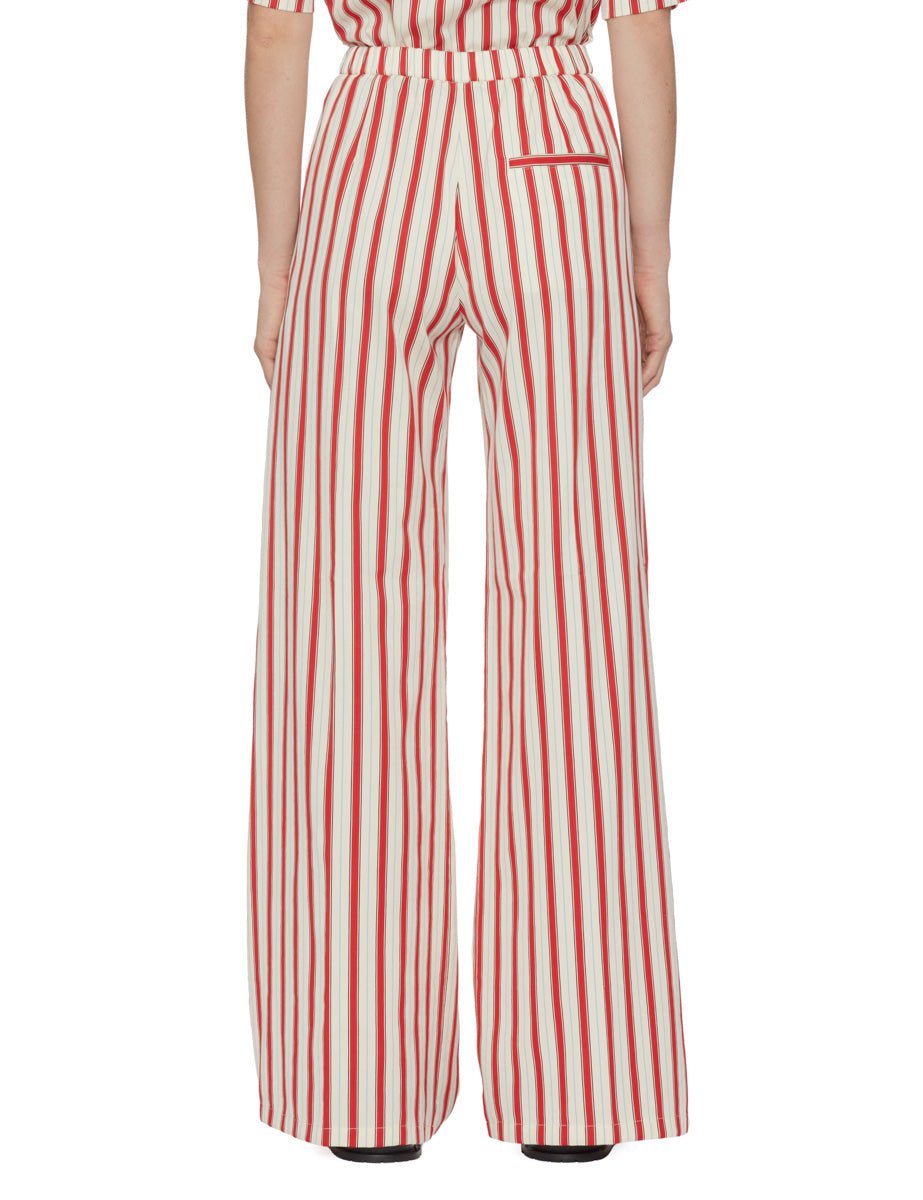 pantalone righe cotone rosso bianco - forte forte - pantalone