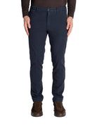 pantalone risvolto fondo punto spillo blu - teleria zed - pantalone casual