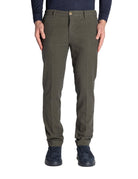 pantalone risvolto fondo punto spillo verde - teleria zed - pantalone casual