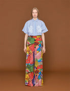 pantalone seta fantasia rosa viola - stella jean - pantalone