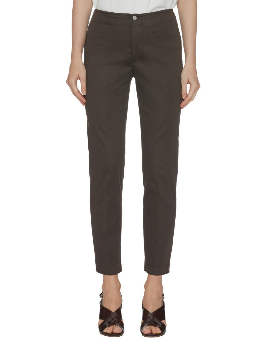pantalone sigaretta elastico vita moro - blufrida - pantalone