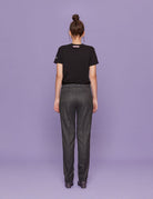 pantalone sigaretta gessato antracite - blufrida - pantalone