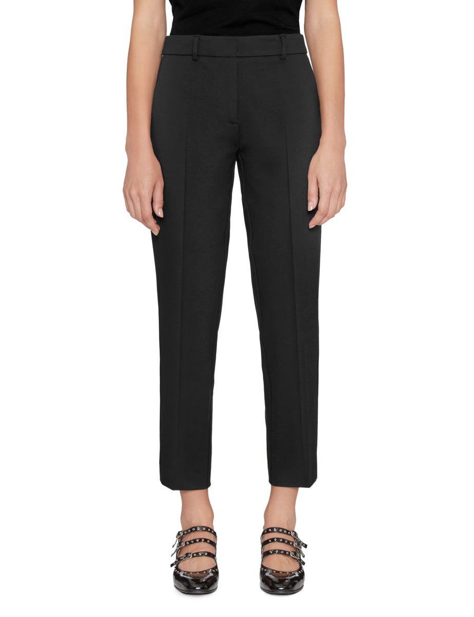 pantalone slim chino punto milano nero - Frida SRL