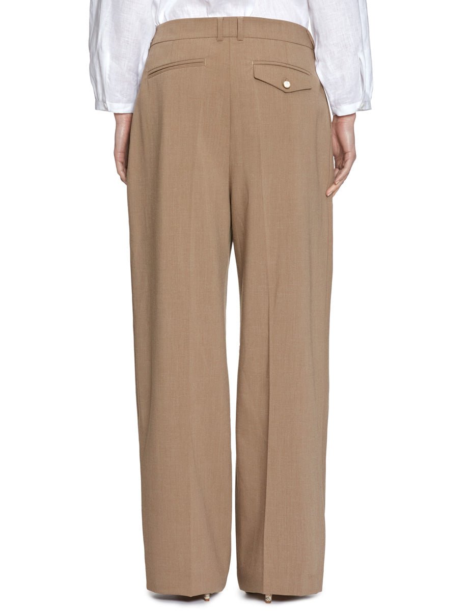 pantalone slouchy pinces beige - thestroy - pantalone