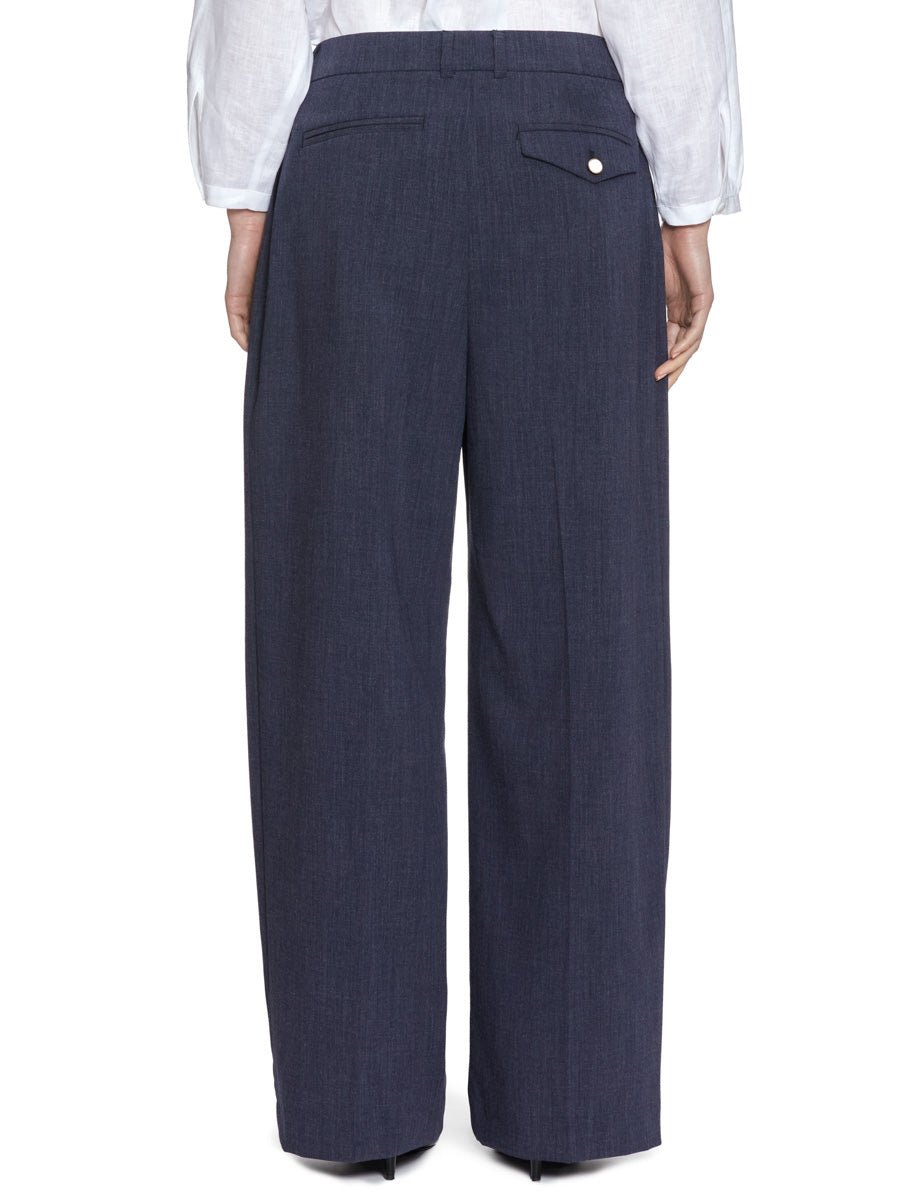 pantalone slouchy pinces blue denim - thestroy - pantalone