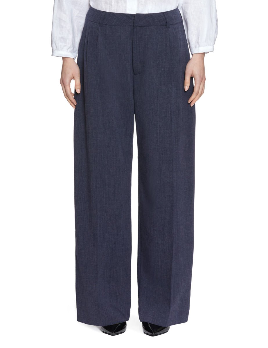 pantalone slouchy pinces blue denim - thestroy - pantalone