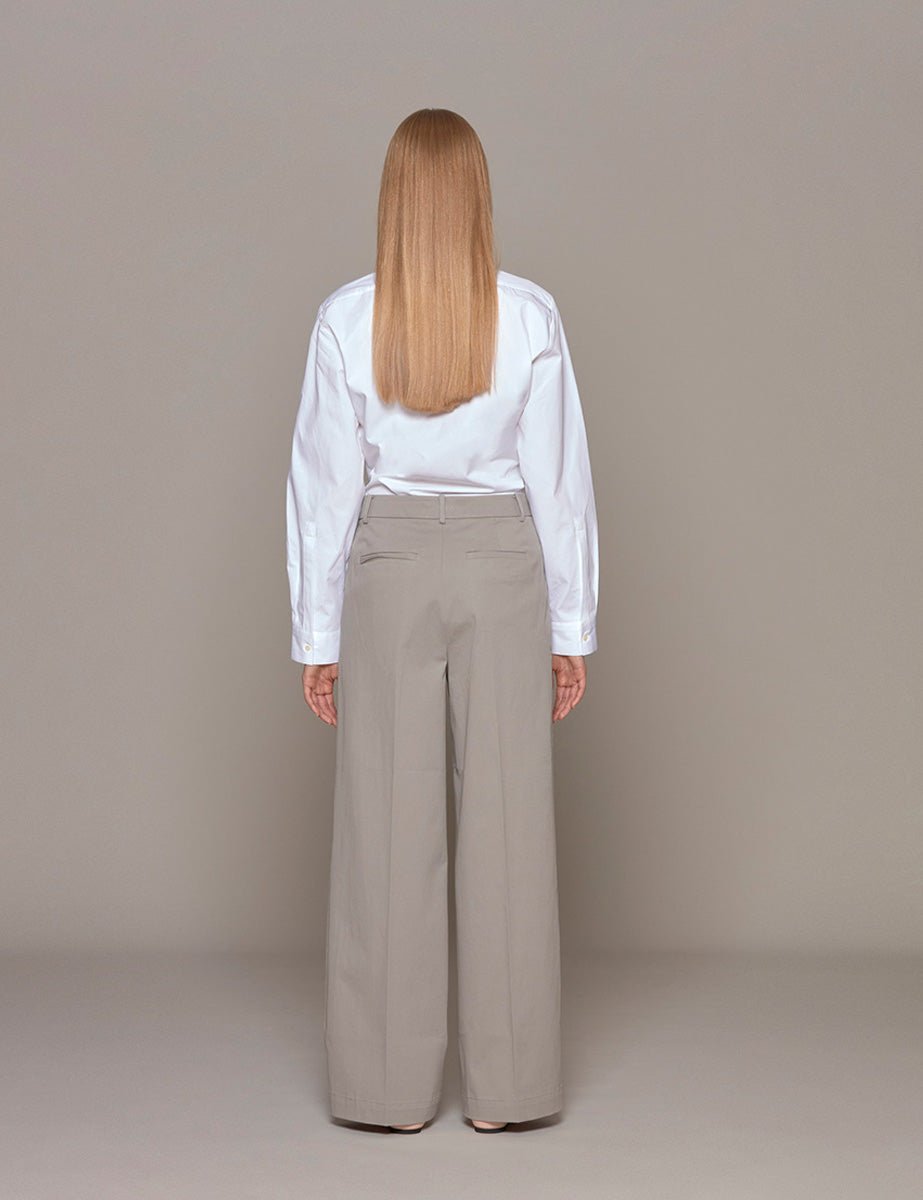 pantalone stella oliver stretch grey moon - tibi - pantalone