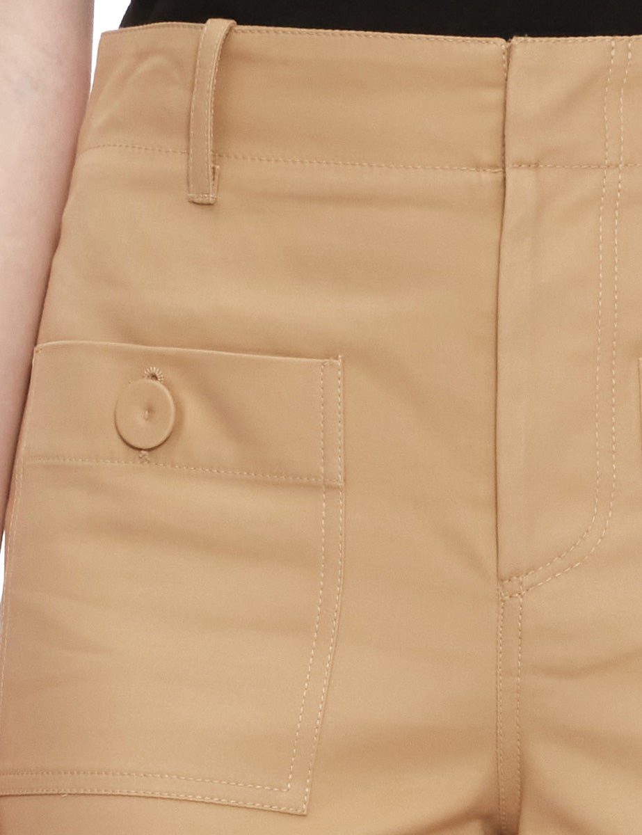 pantalone taschine raso camel - jejia - pantalone