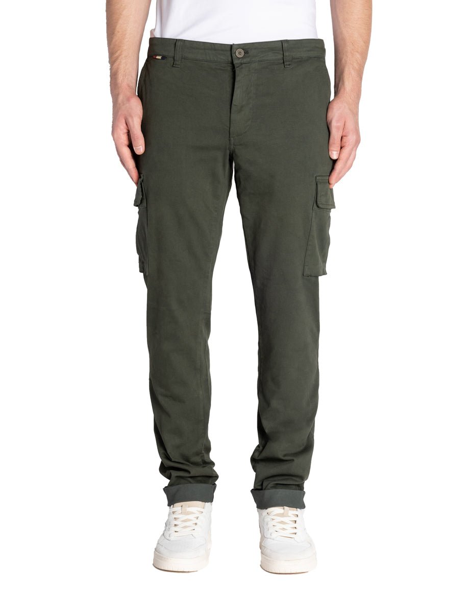 pantalone tascone cotone modal verde scuro - mason's - pantalone casual