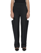 pantalone tropical wool meir black - tibi - pantalone