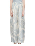 pantalone twill floreale cielo - alysi - pantalone