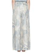 pantalone twill floreale cielo - alysi - pantalone