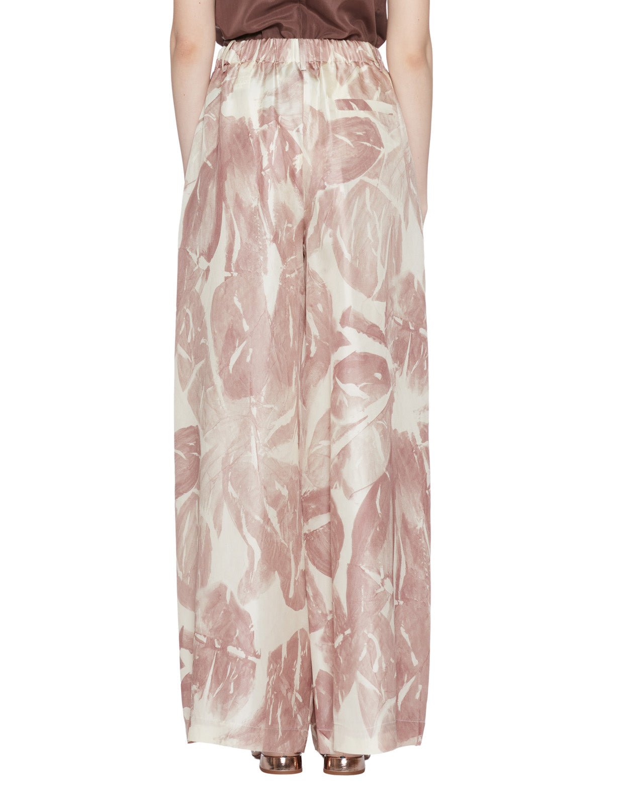 pantalone twill floreale cipria - alysi - pantalone