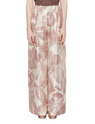 pantalone twill floreale cipria - alysi - pantalone