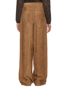 pantalone velluto di viscosa cinque tasche kaki - alysi - pantalone