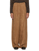 pantalone velluto di viscosa cinque tasche kaki - alysi - pantalone