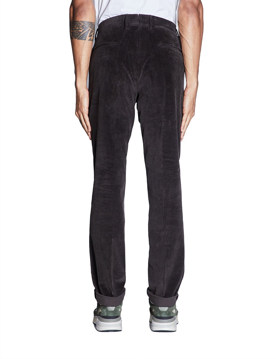 pantalone velluto slim moro - incotex - pantalone casual