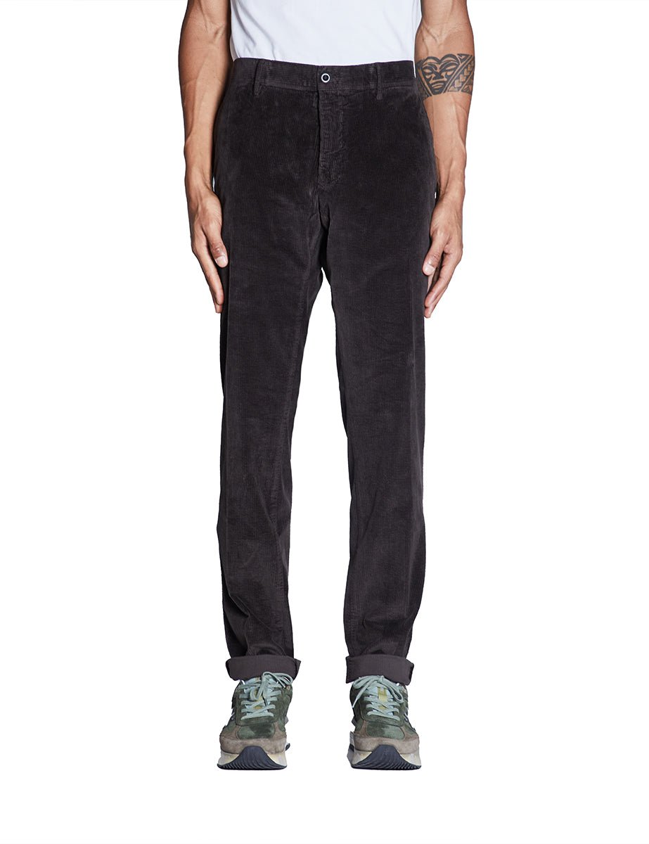 pantalone velluto slim moro - incotex - pantalone casual