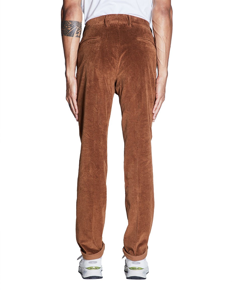 pantalone velluto slim terra - incotex - pantalone casual