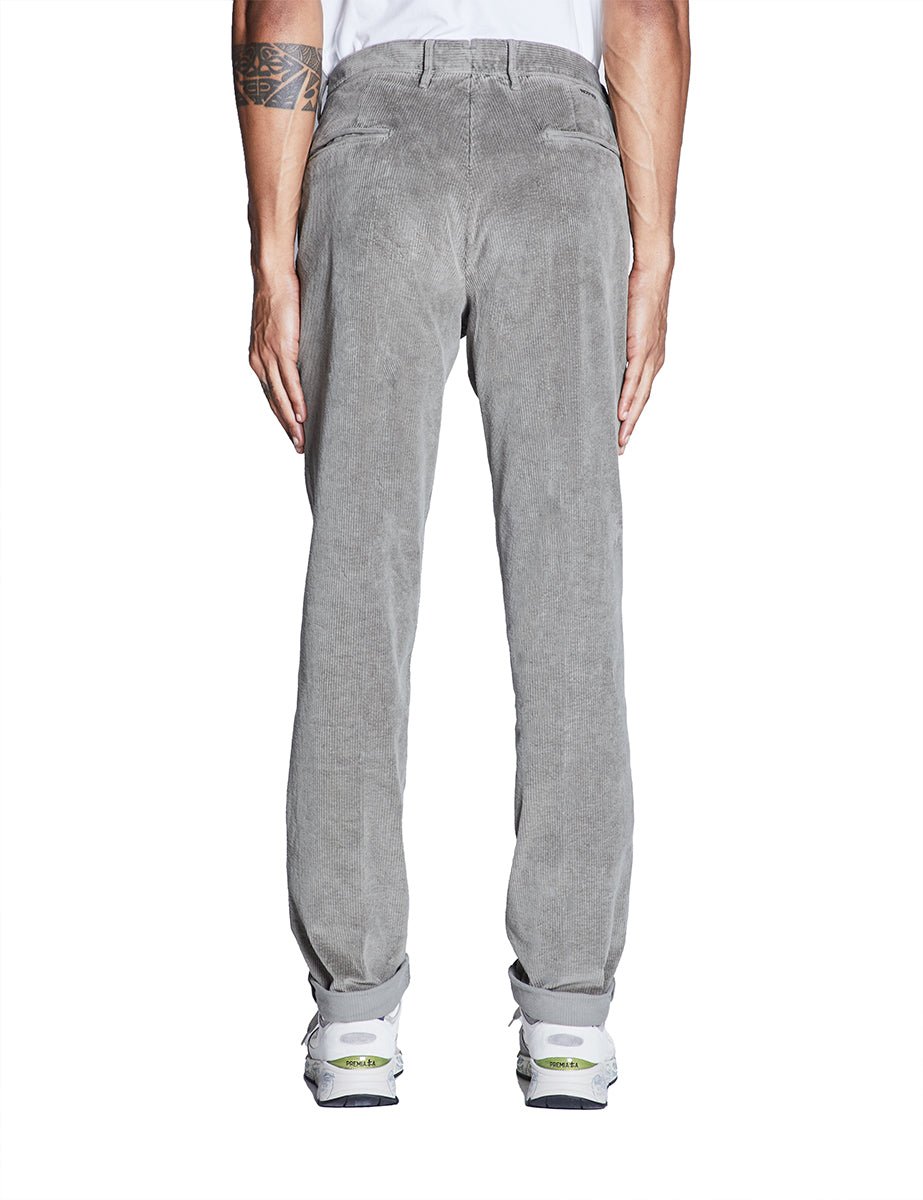 pantalone velluto slim verde marino - incotex - pantalone casual