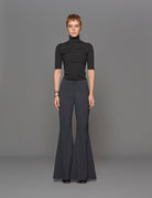 pantalone zampa lana blu - Frida SRL