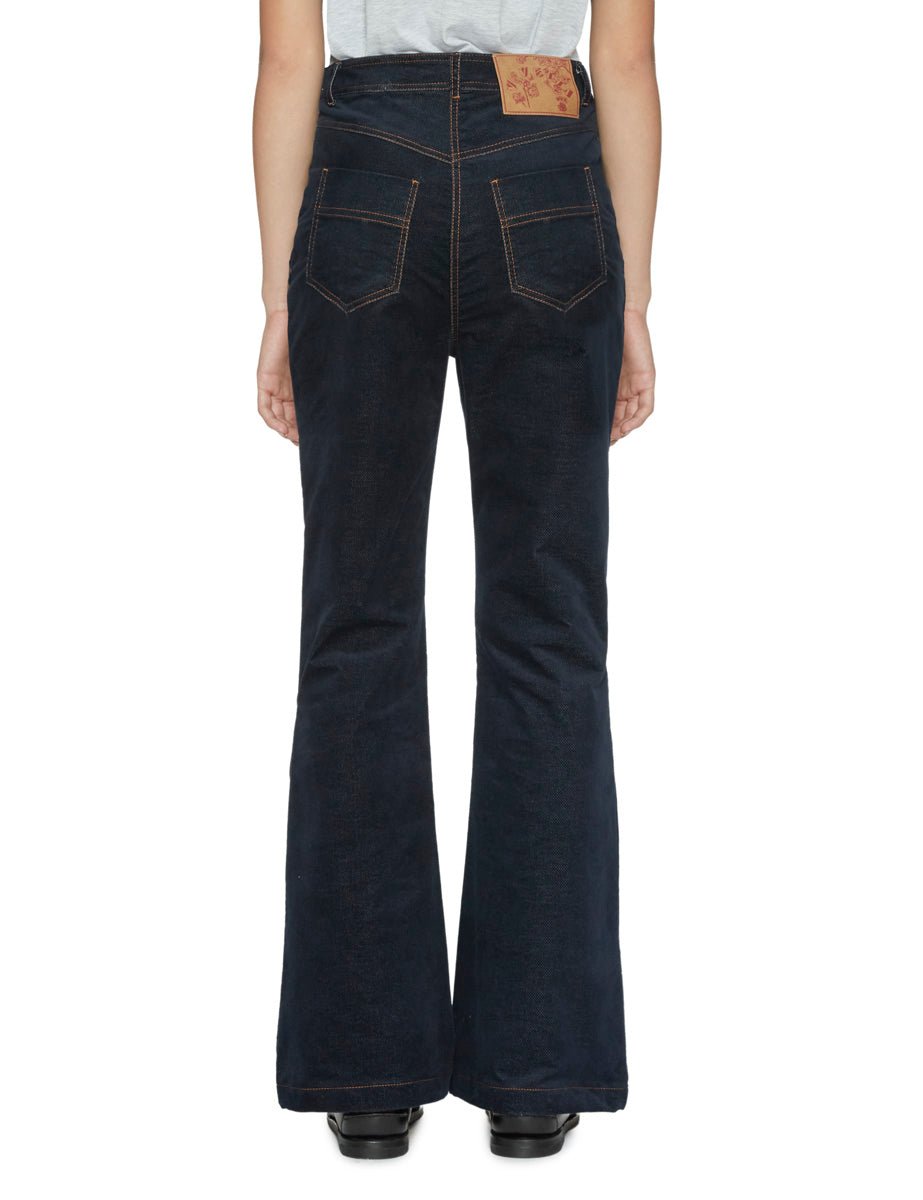 pantalone zampetta perle blu - vivetta - pantalone