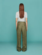 pantapalazzo elodie largo doppia pinces origano - incotex - pantalone